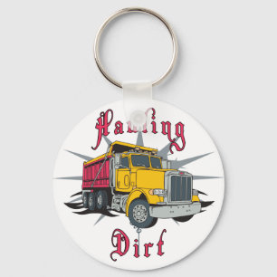 Hauling Dirt Dump Truck Key Ring