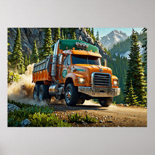 Hauling Gravel - Trucker  Poster