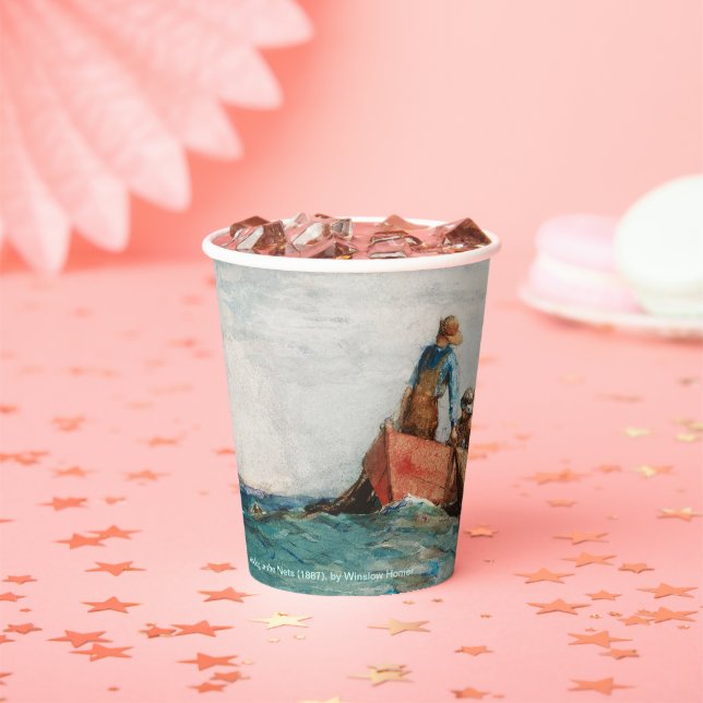 Hauling In The Nets (1887) By Winslow Homer Paper Cups (Insitu)