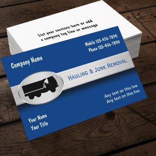 Hauling Junk Removal Modern Business Cards