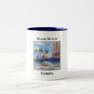 Haulover Inlet, Miami Beach Florida Two-Tone Coffee Mug