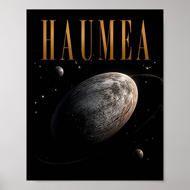Haumea Luxury Dwarf Planet Space Poster (Front)