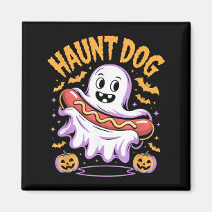 Haunt Dog Funny Ghost Hotdog Halloween Magnet