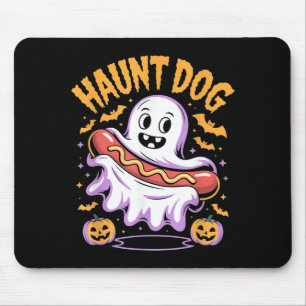 Haunt Dog Funny Ghost Hotdog Halloween Mouse Pad