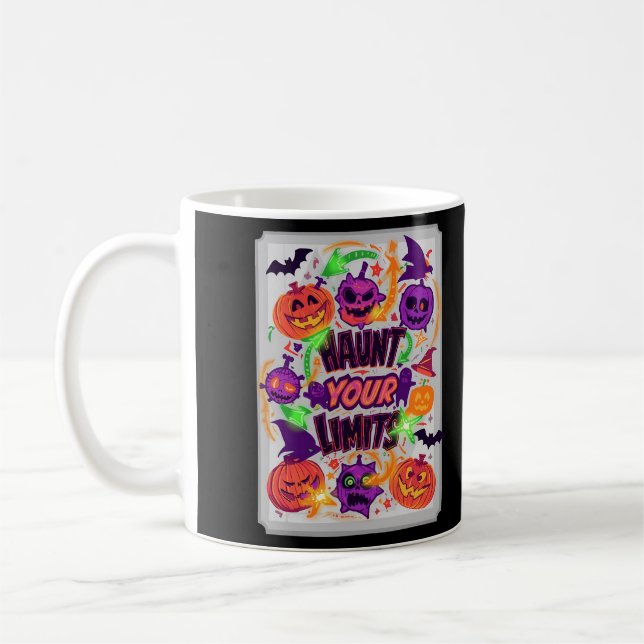 Haunt Your Limits Neon Halloween  Coffee Mug (Left)
