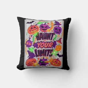 Haunt Your Limits Neon Halloween Cushion