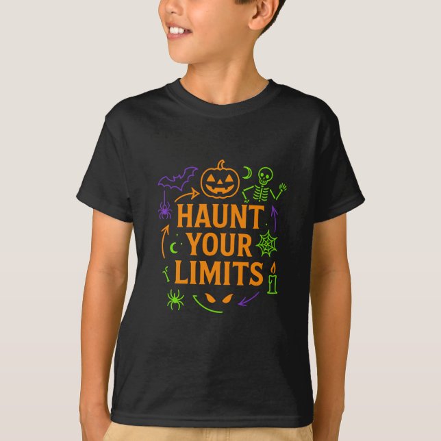 Haunt Your Limits Neon Halloween  T-Shirt (Front)