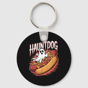 Hauntdog Funny Ghost Hot Dog Halloween Costume Key Ring