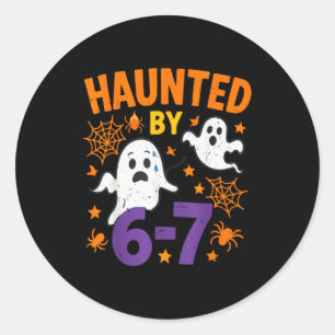 Haunted 67 Ghost Math Teacher Halloween Costume Ma Classic Round Sticker