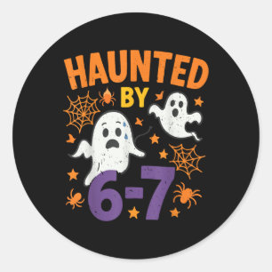 Haunted 67 Ghost Math Teacher Halloween Costume Ma Classic Round Sticker