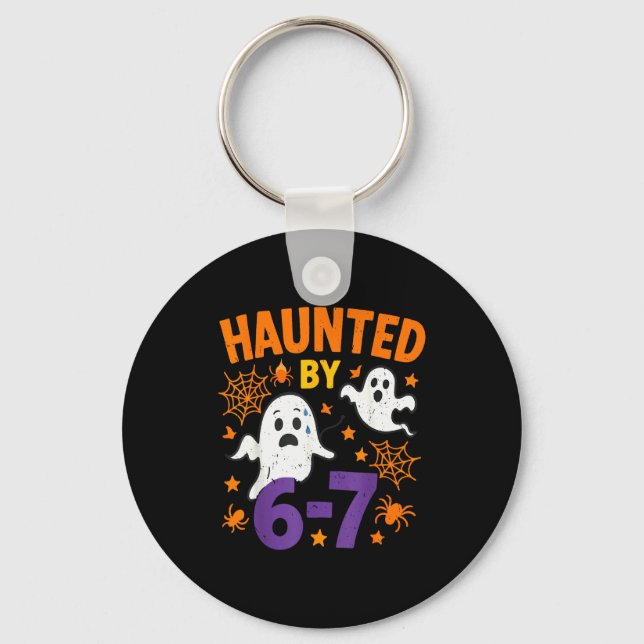 Haunted 67 Ghost Math Teacher Halloween Costume Ma Key Ring (Front)
