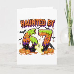 Haunted 67 Meme Six Seven 6-7 Funny Internet Joke  Card