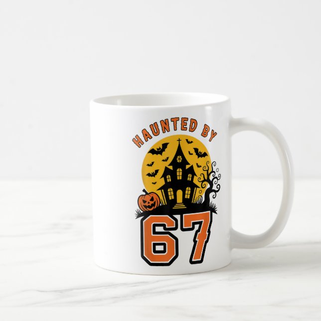 Haunted 67 Meme Six Seven 6-7 Funny Internet Joke  Coffee Mug (Right)