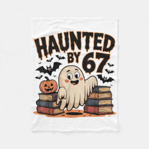 Haunted 67 Meme Six Seven 6-7 Funny Internet Joke Fleece Blanket