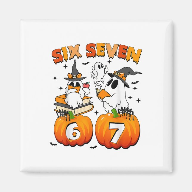 Haunted 67 Meme Six Seven 6-7 Funny Internet Joke  Magnet (Front)