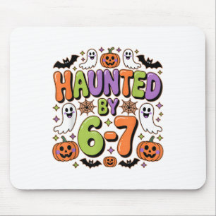 Haunted 67 Meme Six Seven 6-7 Funny Internet Joke Mouse Pad