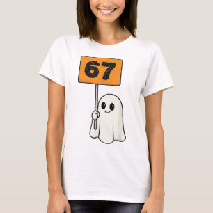 Haunted 67 Meme Six Seven 6-7 Funny Internet Joke  T-Shirt