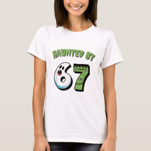 Haunted 67 Meme Six Seven 6-7 Funny Internet Joke  T-Shirt
