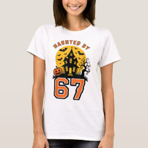 Haunted 67 Meme Six Seven 6-7 Funny Internet Joke T-Shirt