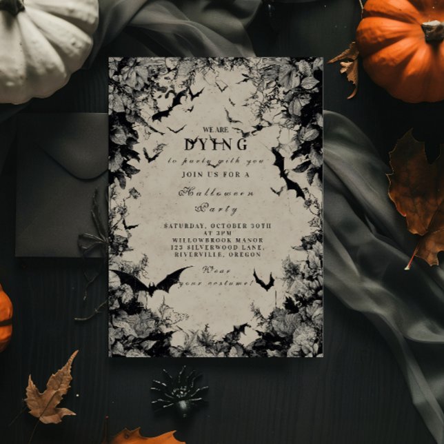 Haunted Bats Gothic Halloween Invitation (Creator Uploaded)