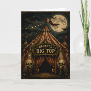Haunted Big Top Vintage Halloween Carnival Card