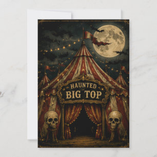 Haunted Big Top Vintage Halloween Carnival Invitation