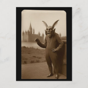 Haunted Bizarre Weird Bat Creature Halloween  Postcard