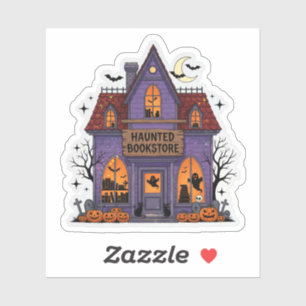 Haunted Bookstore Sticker – Cute Spooky Halloween