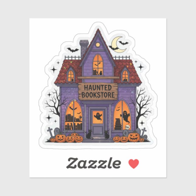Haunted Bookstore Sticker – Cute Spooky Halloween  (Sheet)
