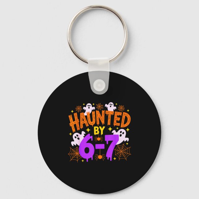 Haunted By 67 Funny 67 Halloween Costume  Key Ring (Front)