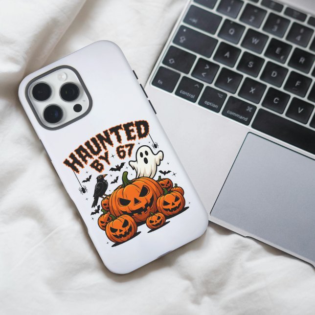 Haunted by 67 Funny Ghost And Pumpkin Halloween Case-Mate iPhone Case (Creator Uploaded)