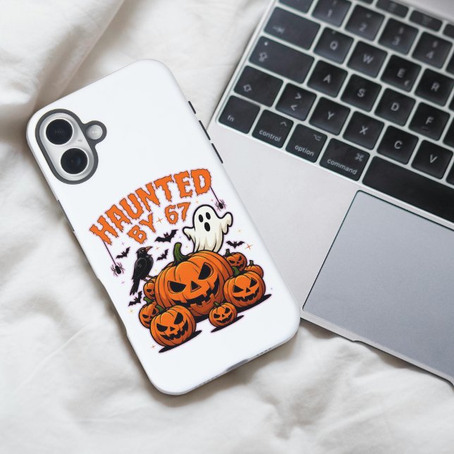 Haunted by 67 Funny Ghost And Pumpkin Halloween Case-Mate iPhone Case (Creator Uploaded)