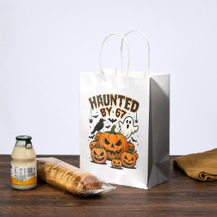 Haunted by 67 Funny Ghost And Pumpkin Halloween Medium Gift Bag