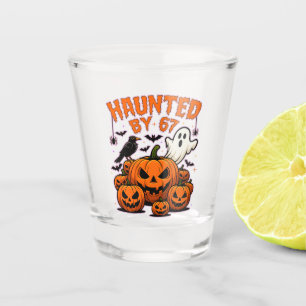 Haunted by 67 Funny Ghost And Pumpkin Halloween Shot Glass