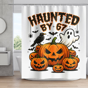Haunted by 67 Funny Ghost And Pumpkin Halloween Shower Curtain