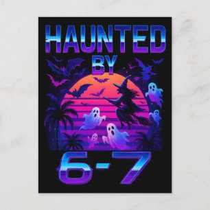 Haunted by 67 Funny Halloween Meme Holiday Postcard