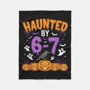 Haunted By 67 Funny Halloween Novelty Costume Meme Fleece Blanket