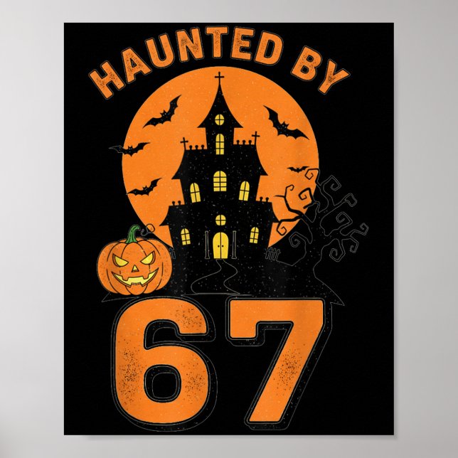 Haunted By 67 Funny Halloween  Poster (Front)