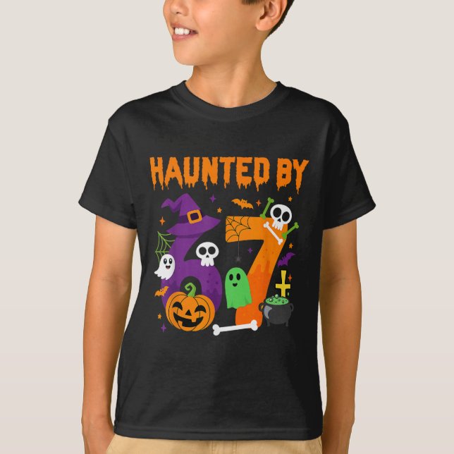 Haunted By 67 Funny Six Seven Meme 6 7 Halloween C T-Shirt (Front)