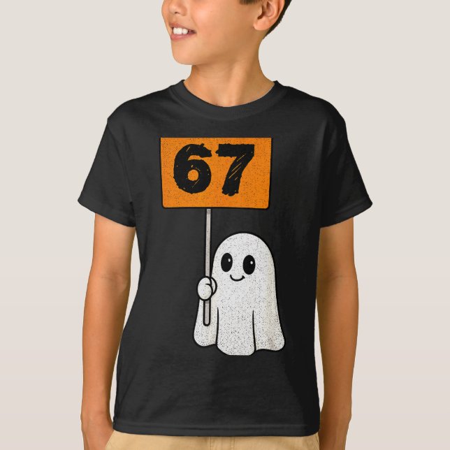 Haunted By 67 – Funny Six Seven Meme 6 7 Halloween T-Shirt (Front)