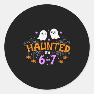 Haunted By 67 Funny Six Seven Meme Halloween Costu Classic Round Sticker