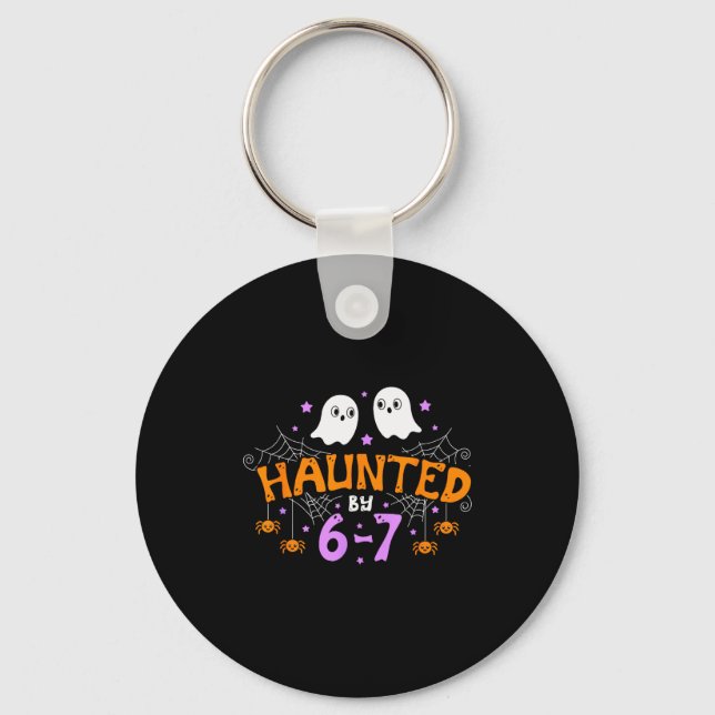 Haunted By 67 Funny Six Seven Meme Halloween Costu Key Ring (Front)