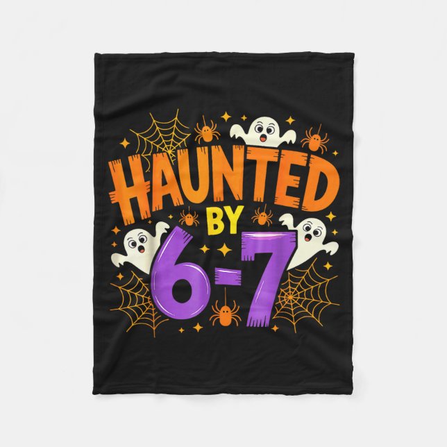 Haunted By 67 Funny Six Seven Meme Soky Ghost Hall Fleece Blanket (Front)