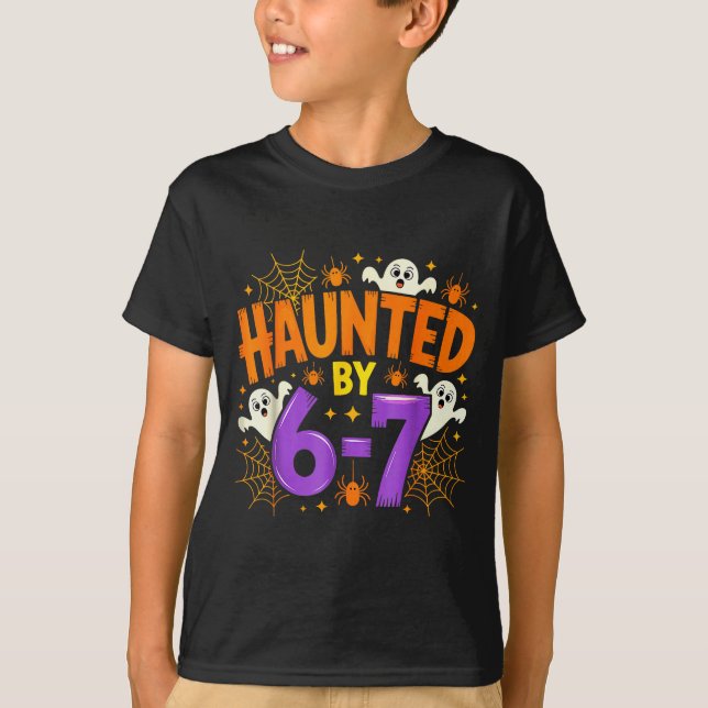 Haunted By 67 Funny Six Seven Meme Soky Ghost Hall T-Shirt (Front)
