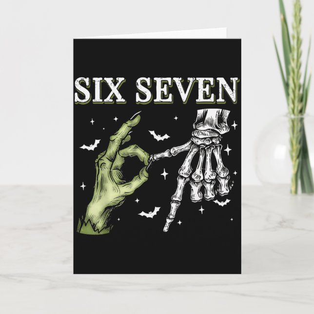 Haunted By 67 – Funny Skeleton Hands Halloween Cos Card (Front)