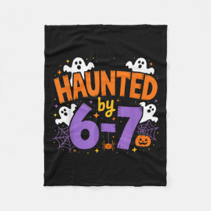 Haunted By 6-7 Halloween Ghosts And Sders Design  Fleece Blanket