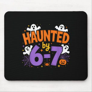 Haunted By 6-7 Halloween Ghosts And Sders Design  Mouse Pad