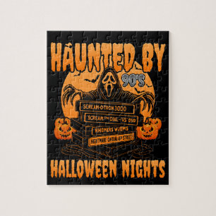 Haunted by 90s Retro Horror Halloween Vibes Jigsaw Puzzle