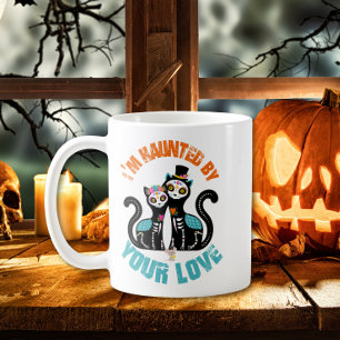Haunted by Your Love Sugar Skull Cat Coffee Mug