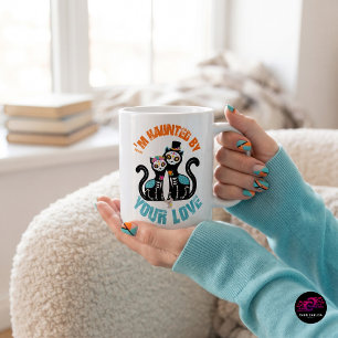 Haunted by Your Love Sugar Skull Cats Coffee Mug